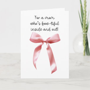 Carte Nœud Papillon Coquette Rose Maman