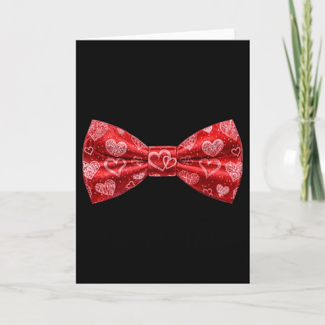 Carte Nœud papillon smoking avec cœurs mignons pour la S (Devant)