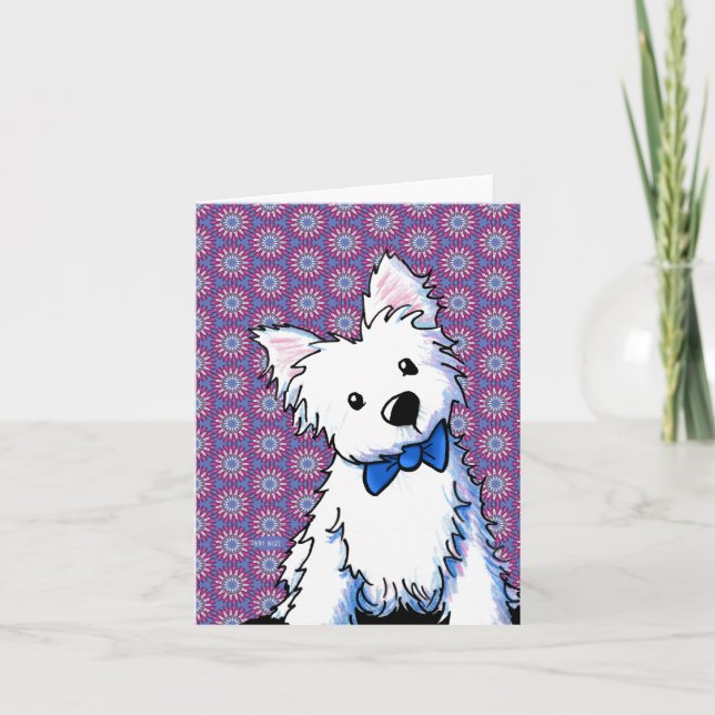 Carte Nœud papillon Westie  (Devant)