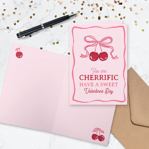 Carte Nœud Rose Cerise Tu Es Chérissime Saint-Valentin