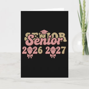 Carte Nœud rose Coquette Senior 2026 2027 Diplômé _3