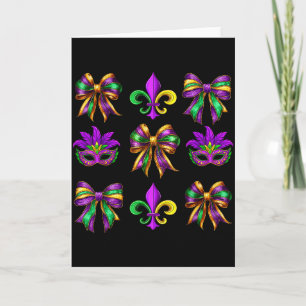 Carte Nœuds de Mardi Gras Coquette Mardi Gras La Nouvell