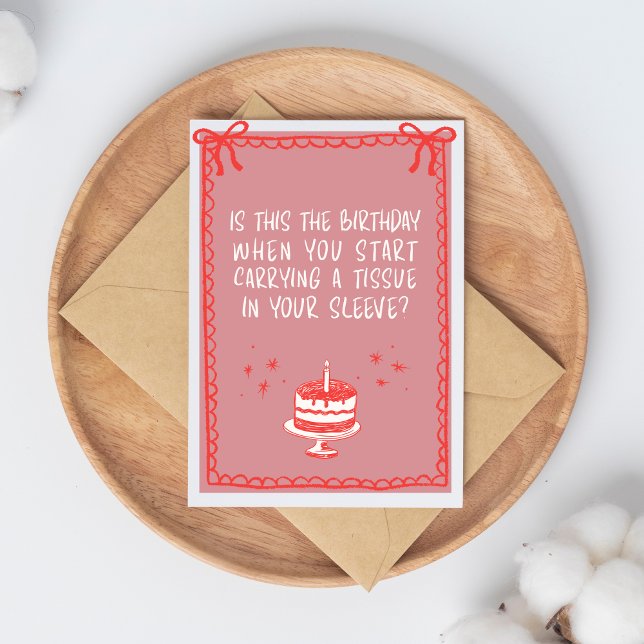 Carte Nœuds esquisse rose et rouge & gâteau drôle Adulte (Créateur téléchargé)