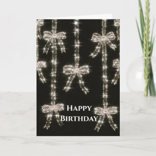 Carte Nœuds scintillants noir blanc anniversaire