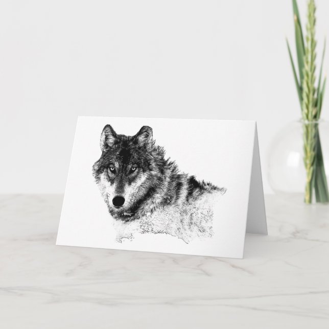 Carte Noir Blanc Inspiration Wolf Eyes (Devant)