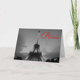 Carte Noir Blanc Paris Nuit Tour Eiffel européenne