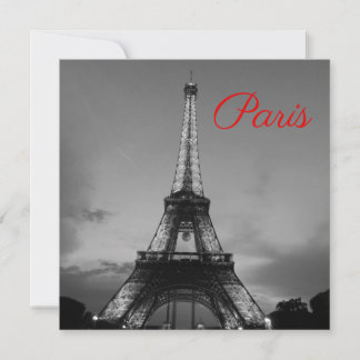 Carte Noir Blanc Paris Nuit Tour Eiffel européenne