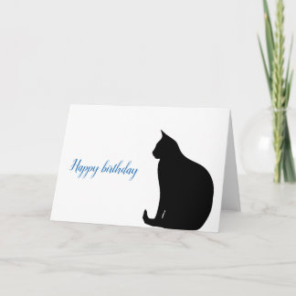 Carte Noir Chat Silhouette Anniversaire