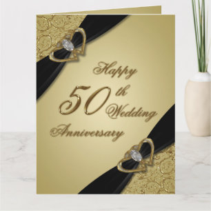 Carte Noir d'or 50e anniversaire Mariage 8,5x11
