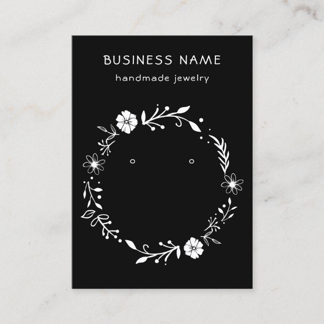 Carte Noir d'oreille à courroie florale rustique (Devant)