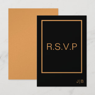 CARTE Noir et orange RSVP de mariage
