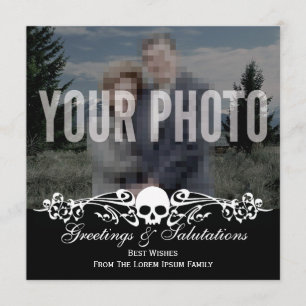 Carte Noir gothique de photo faite sur commande de crâne