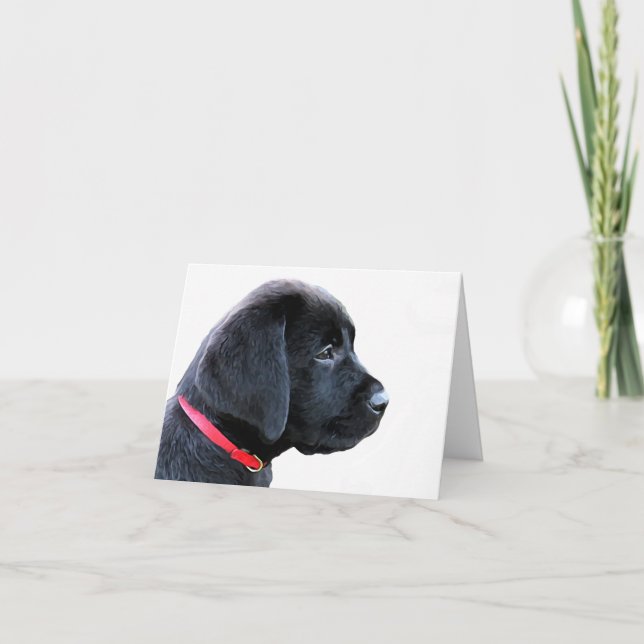 Carte Noir Labrador mignonne Chien mignon Chien mignon C (Devant)