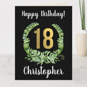 Carte Noir moderne 18ème anniversaire nom homme