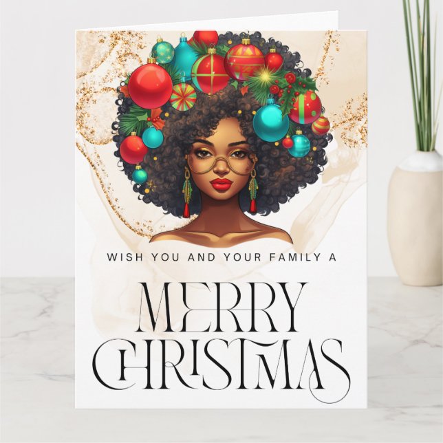 Carte Noir Noël Sista Melanin Queen Femmes Noël (Devant)
