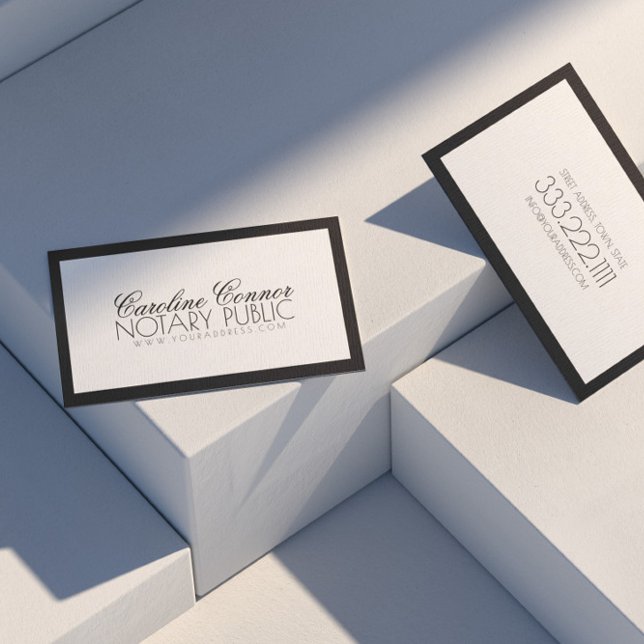 Carte Noir Noir Noir Bordure Blanc Moderne (Perfect for business)