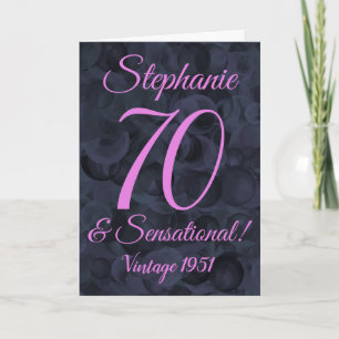 Carte Noir rose Abstrait 70 et Anniversaire sensationnel