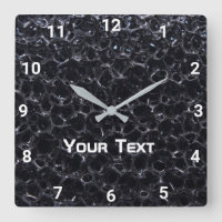Carte noire à horloge murale carré