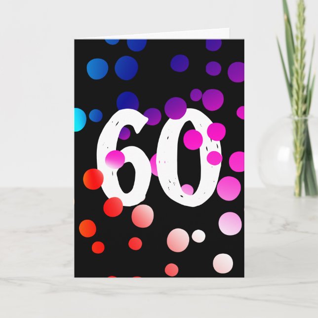 Carte noire avec points arc-en-ciel pour 60e anniv (Devant)