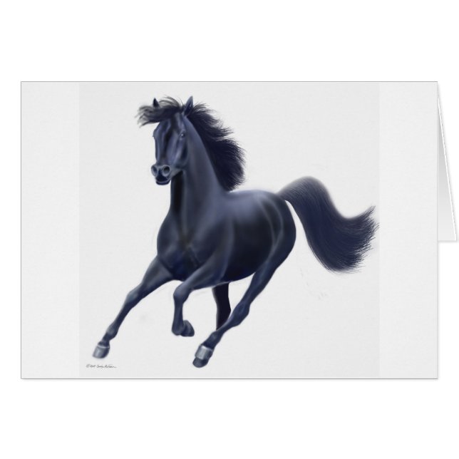 Carte noire de cheval de pur sang (Devant horizontal)