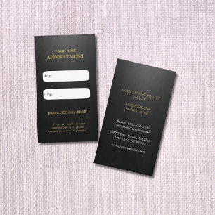 Carte noire élégante simple de rendez-vous d'or