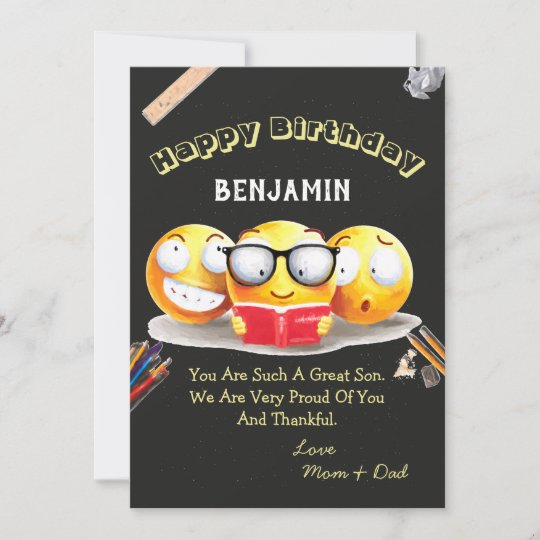 Carte Noire Emoji Joyeux Anniversaire Zazzle Fr