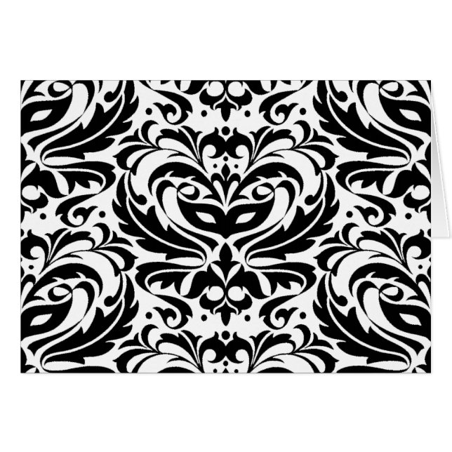 Carte noire et blanche de damassé de mascarade (Devant horizontal)