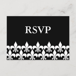 Carte noire et blanche de Fleur de Lis RSVP