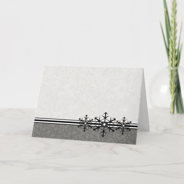 Carte noire et blanche de flocon de neige de (Devant)