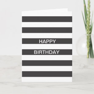 Carte noire et blanche de joyeux anniversaire de