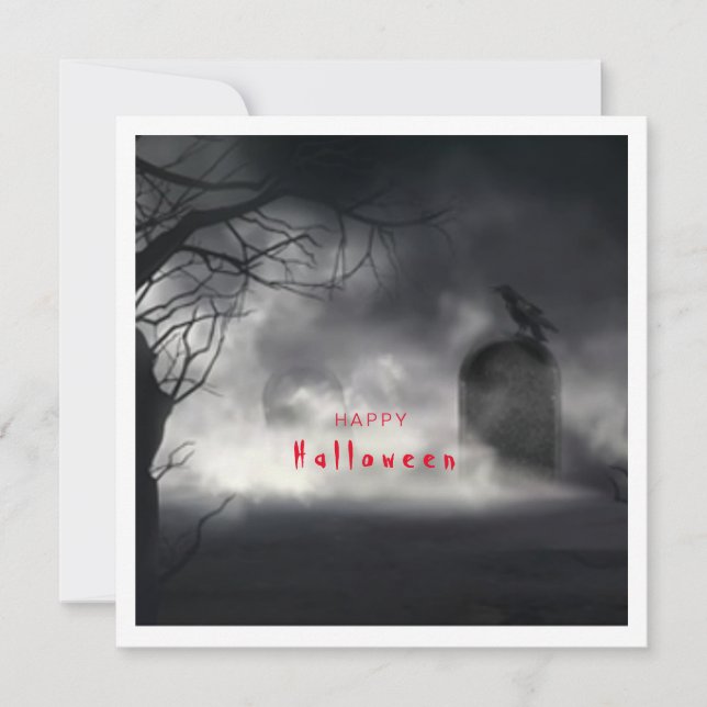 Carte noire et blanche Halloween (Devant)