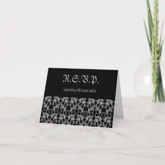 Carte noire et grise élégante de RSVP à