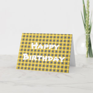 Carte noire jaune de joyeux anniversaire de