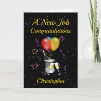 Carte noire pour la célébration du nouveau travail