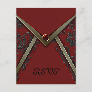 Carte noire rouge de l'équilibre RSVP d'or de