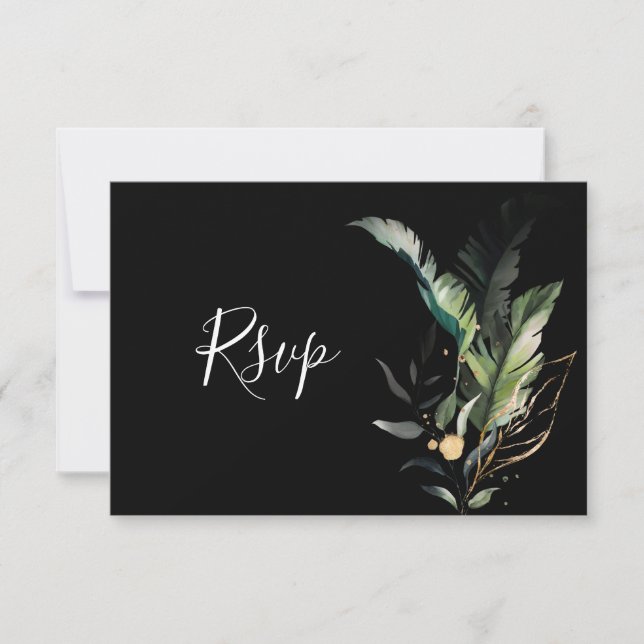 Carte noire RSVP Wild Tropical Foliage Wedding (Devant)