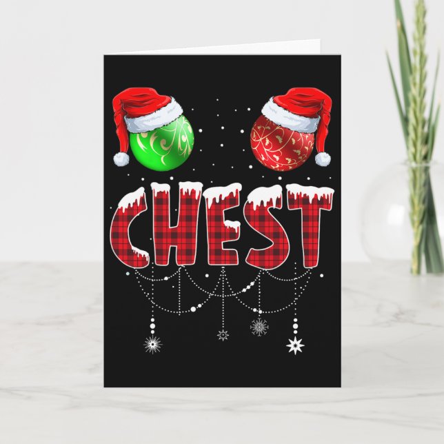 Carte Noix de poitrine Jeu de Noël Couple châtaignes 1 (Devant)
