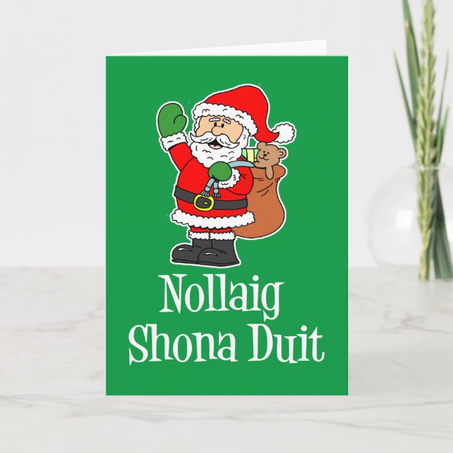 Carte Nollaig Shona Duit Irish Christmas Père Noël (Devant)