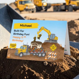 Carte Nom 11e anniversaire chantier de construction