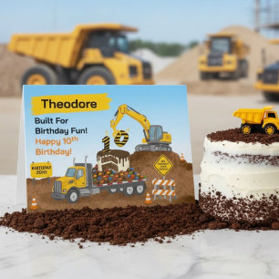 Carte Nom Anniversaire 10 ans Chantier à Plateforme