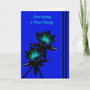 Carte Nom Change Announcement Card with Water Lilies