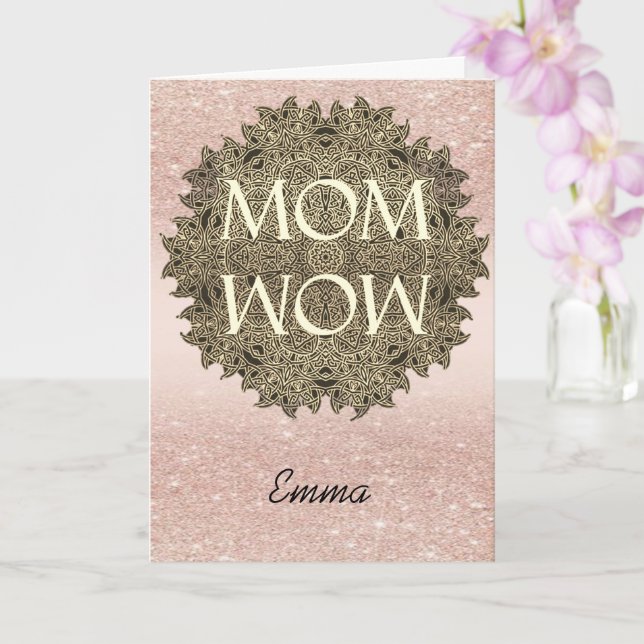 Carte Nom customisé MOM WOW Mandala Salutation esthétiqu (Orchidée)