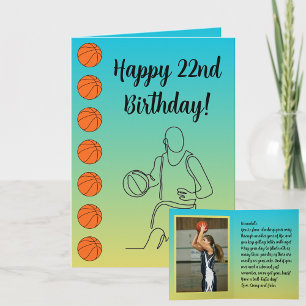 Carte Nom customisé Sentiment Photo Sport Basketball