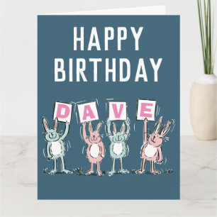 Carte Nom de 4 lettres Joyeux Anniversaire Lapins
