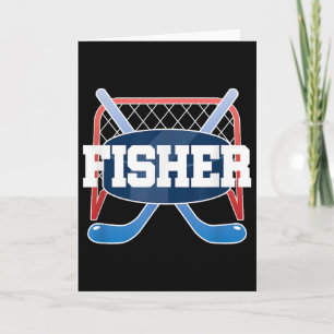 Carte Nom de Fisher garçons hockey jouer patinoire champ