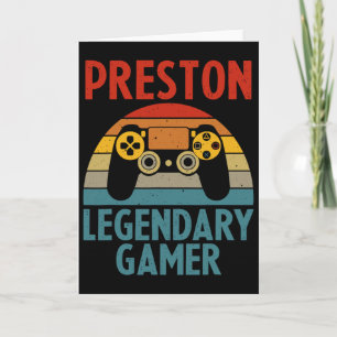Carte Nom de Preston Cadeau Personnalisé Drôle Gaming Ge