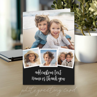 Carte Nom de script de collage photo tendance