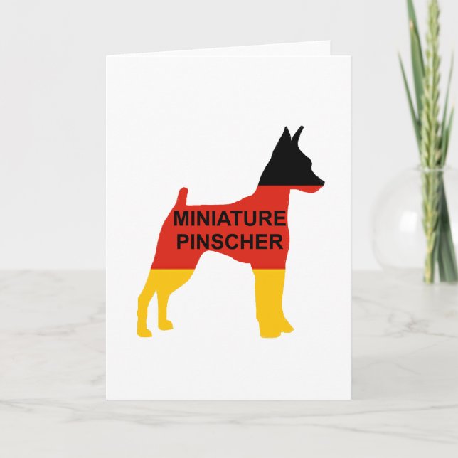 Carte Nom du Pinscher Nain Drapeau Silhouette (Devant)