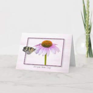 Carte Nom papillon de jour sur marguerite