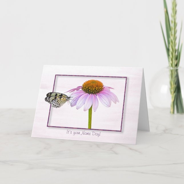 Carte Nom papillon de jour sur marguerite (Devant)